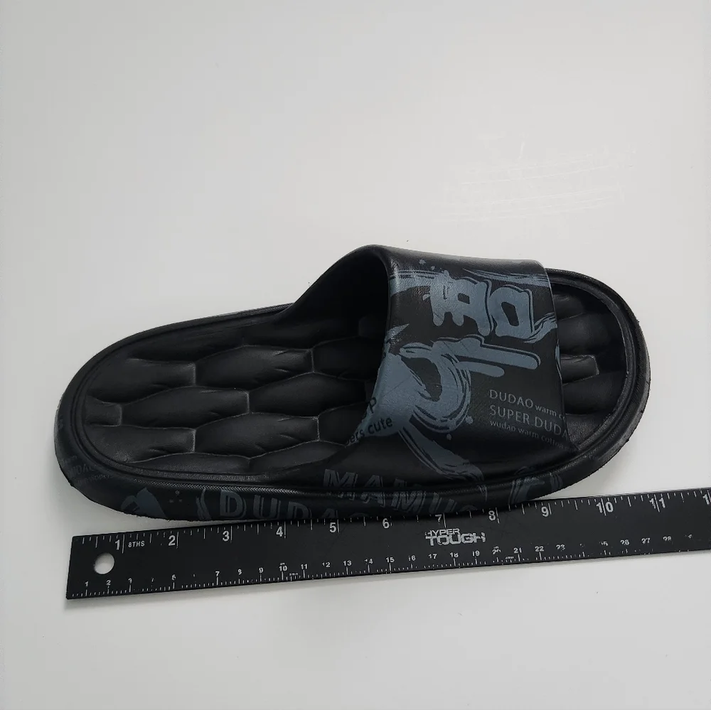 Men's Black and Gray House Shoes Sandals Flip Flops Size‎ 42-43